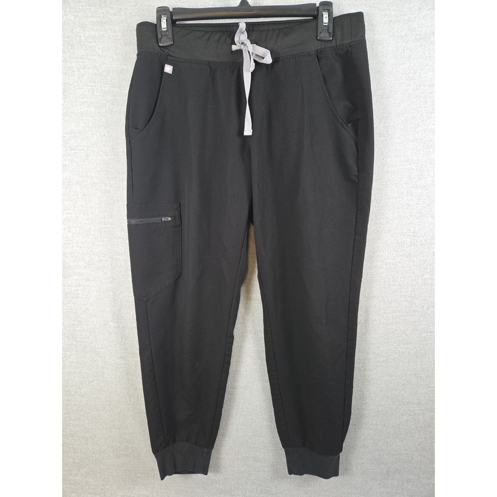 FIGS Zamora High Waisted Jogger Style Scrub Pants Black Size S Medical Work